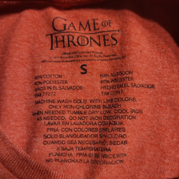 Game of Thrones T-Shirt Size Small Red - Picture 3 of 3